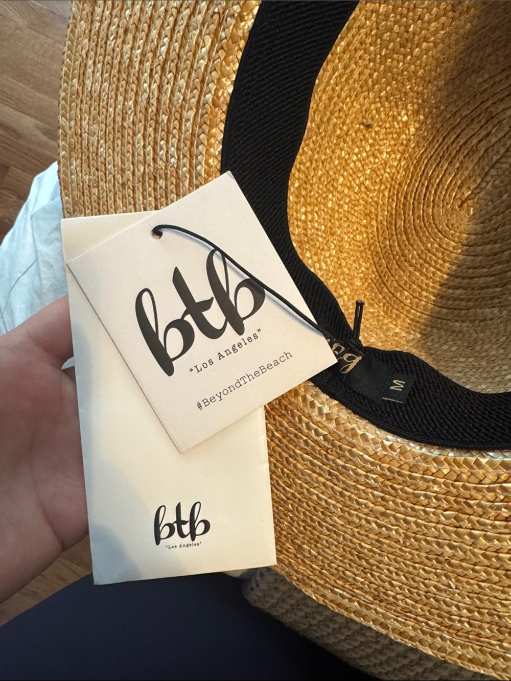 Straw Fedora Sun Hat with Black Band - Natural - Picture 2 of 2